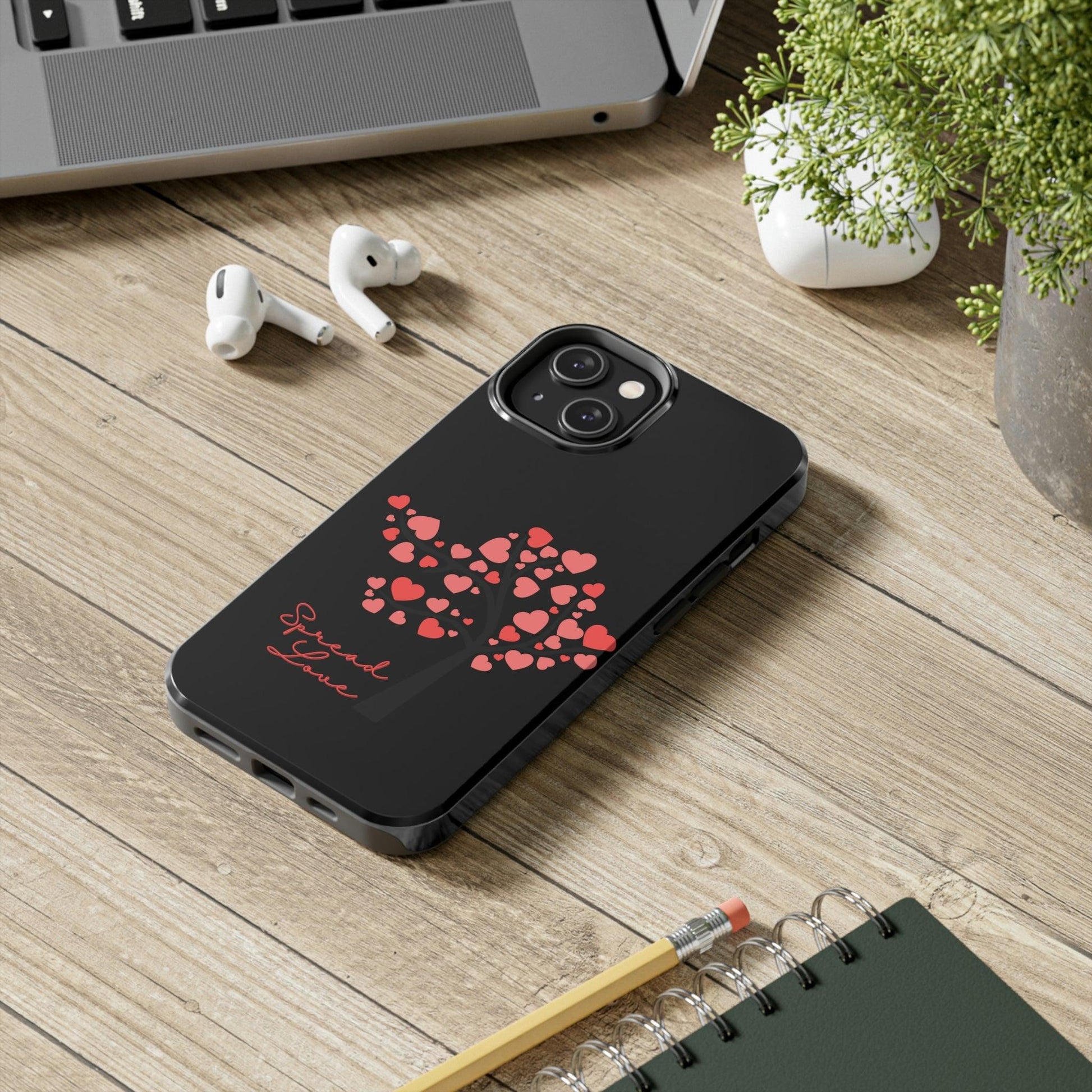 "Spread Love Tree" (Black Background) Tough Phone Cases, Case-Mate - 1012Expressions