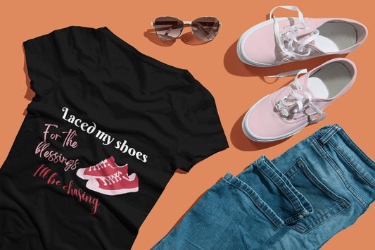 Laced My Shoes Lace-Inspired Women's Sexy Black Tee - 1012Expressions