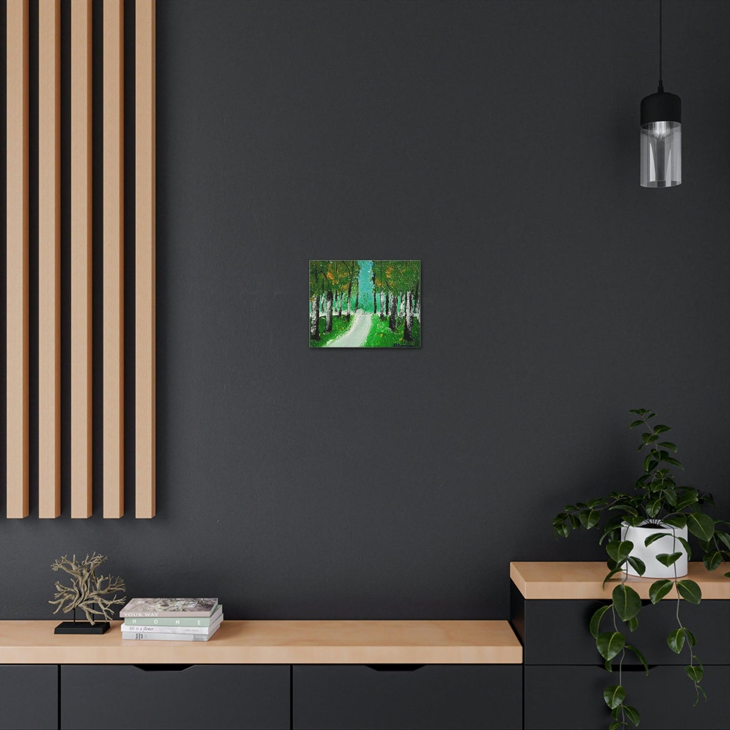 Twilight Tree Lined Road - High-Quality Canvas Gallery Wrap by Artist Athanay Edward
