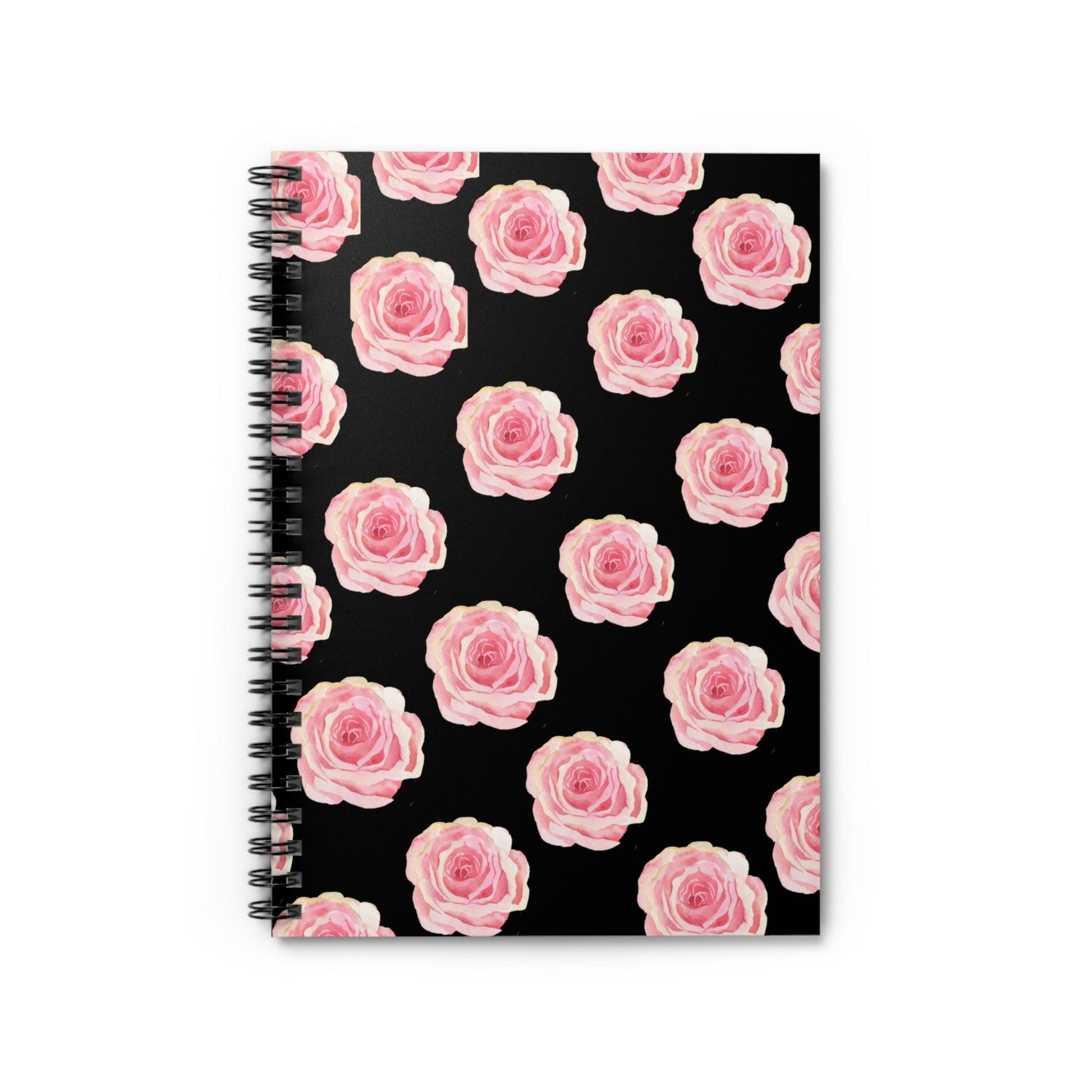 Spiral Notebook - Pink Roses, Ruled Line