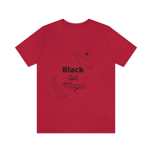 Empowering Black Girl Magic Short Sleeve Women's Tee with Magic Wand Design | Fun & Stylish T-shirt